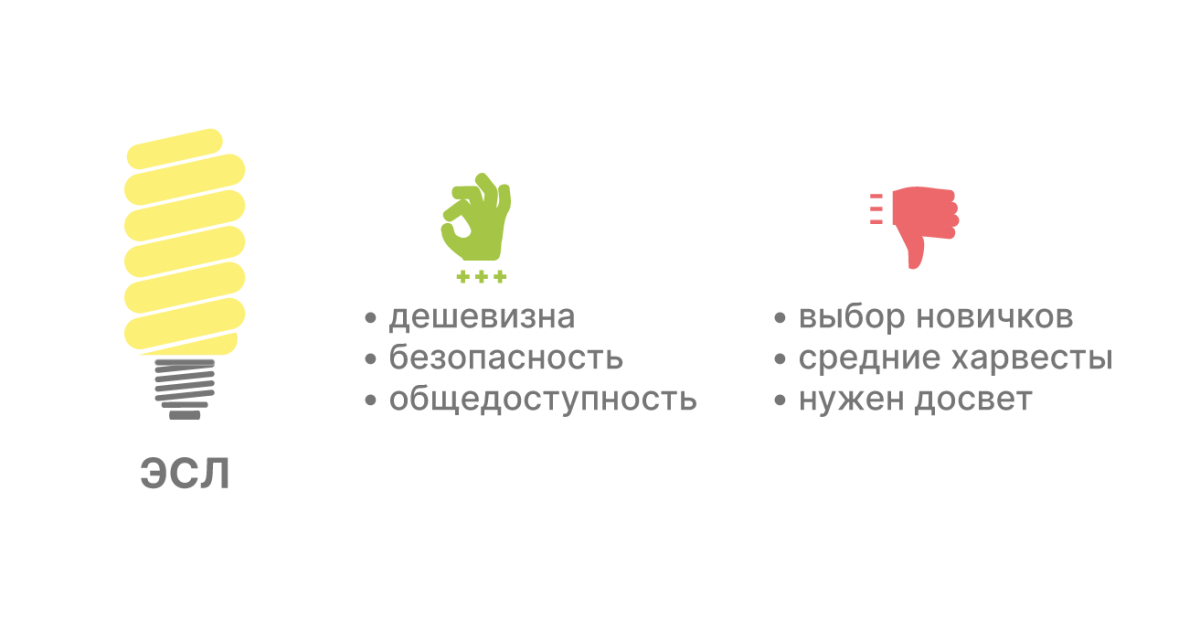 Преимущества и недостатки ЭСЛ-ламп ЭСЛ лампа